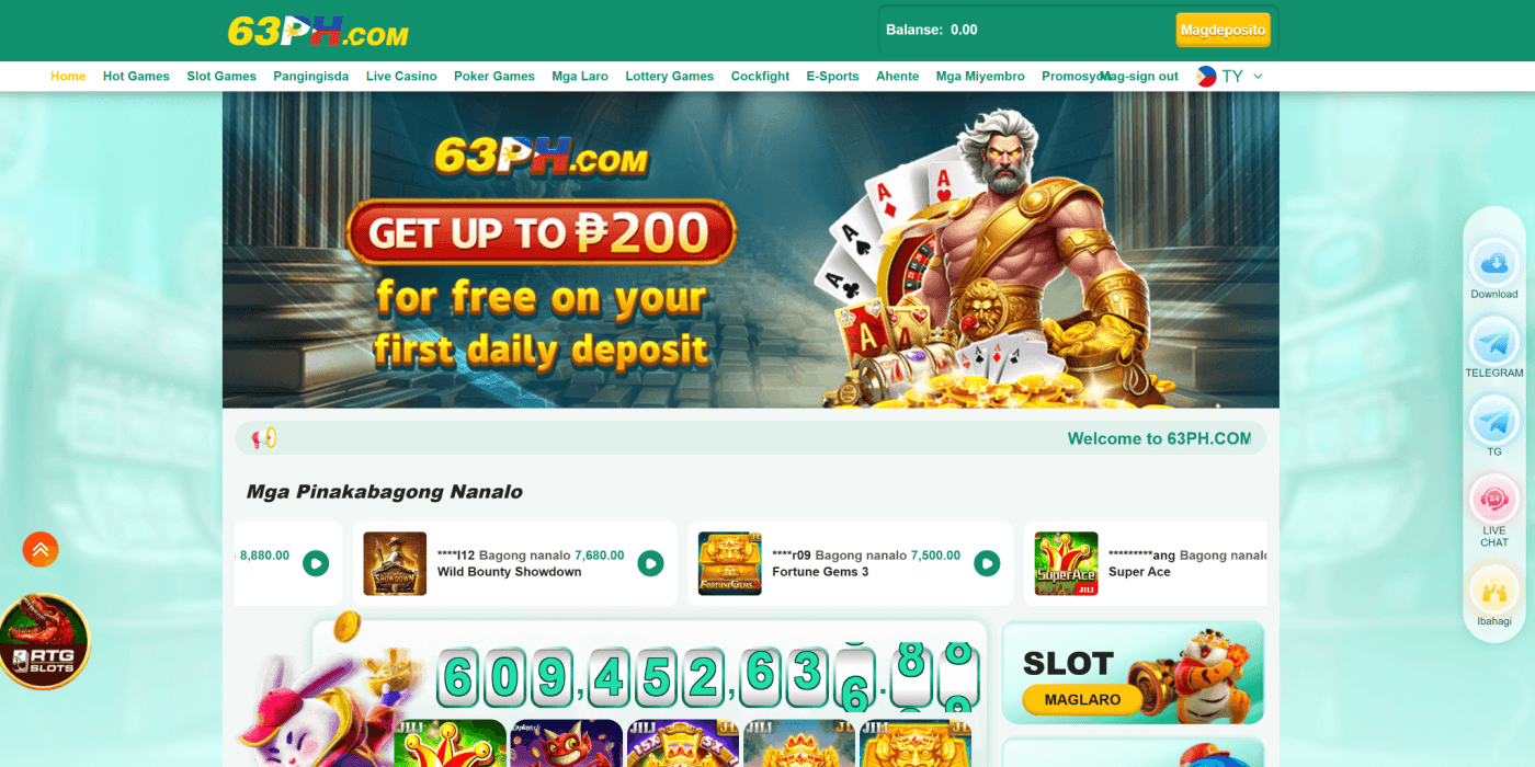 63PH game lobby: slots, fishing, live casino at mini-games na mabilis mag-load sa mobile (63PH review Philippines)