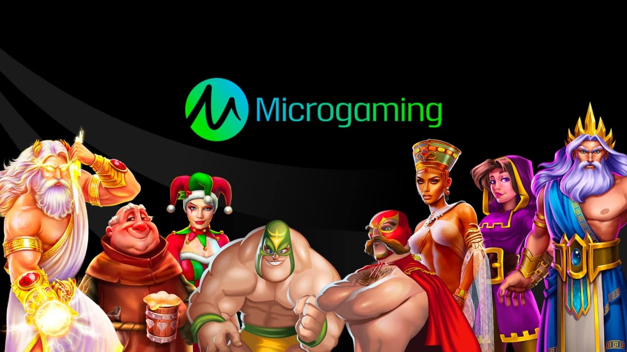 Microgaming slot provider image representing jackpot slot games, progressive jackpots, and high multiplier payout potential